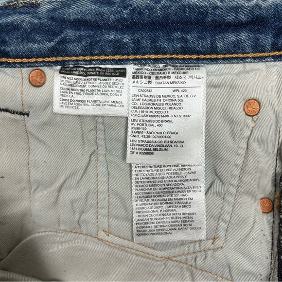 Levi’s 501 36X32 men’s button fly distressed straight leg jeans light blue - Picture 8 of 12